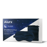 Alurx Sleep Mask and Travel Pouch product box - front view.